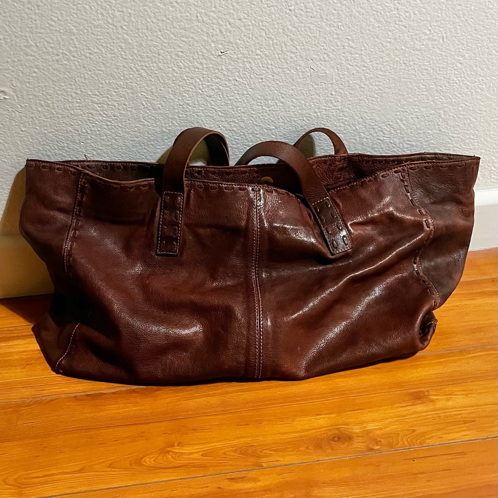 Brown Leather Free People Camille Tote Bag